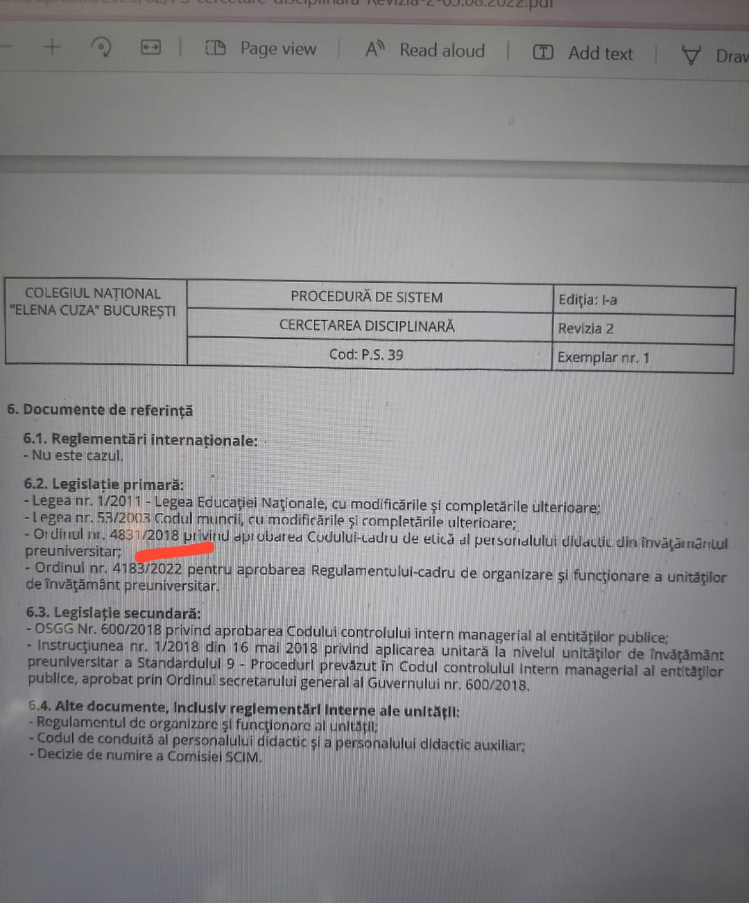 OMEN 4831/2018 recunoscut public DE cnec